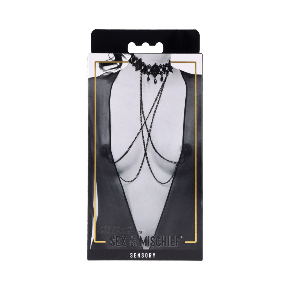 Lace Collar with Nipple Ties